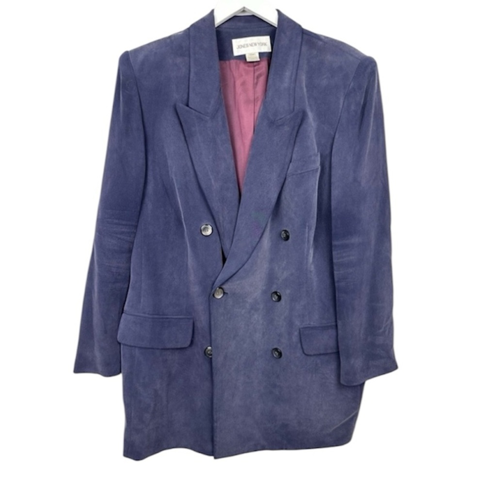 Jones New York Navy Silk Blazer Size 16W